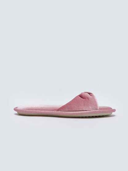 Women's House Slippers with Bow Detail