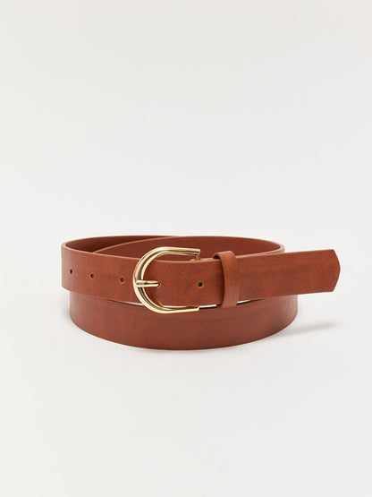 Leather Look Thin Women's Belt 2 Pack