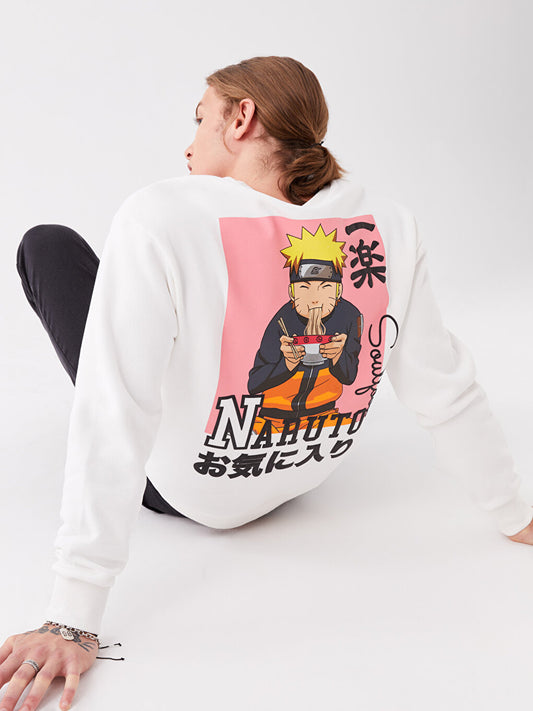 Crew Neck Long Sleeve Naruto Printed Men's Sweatshirt