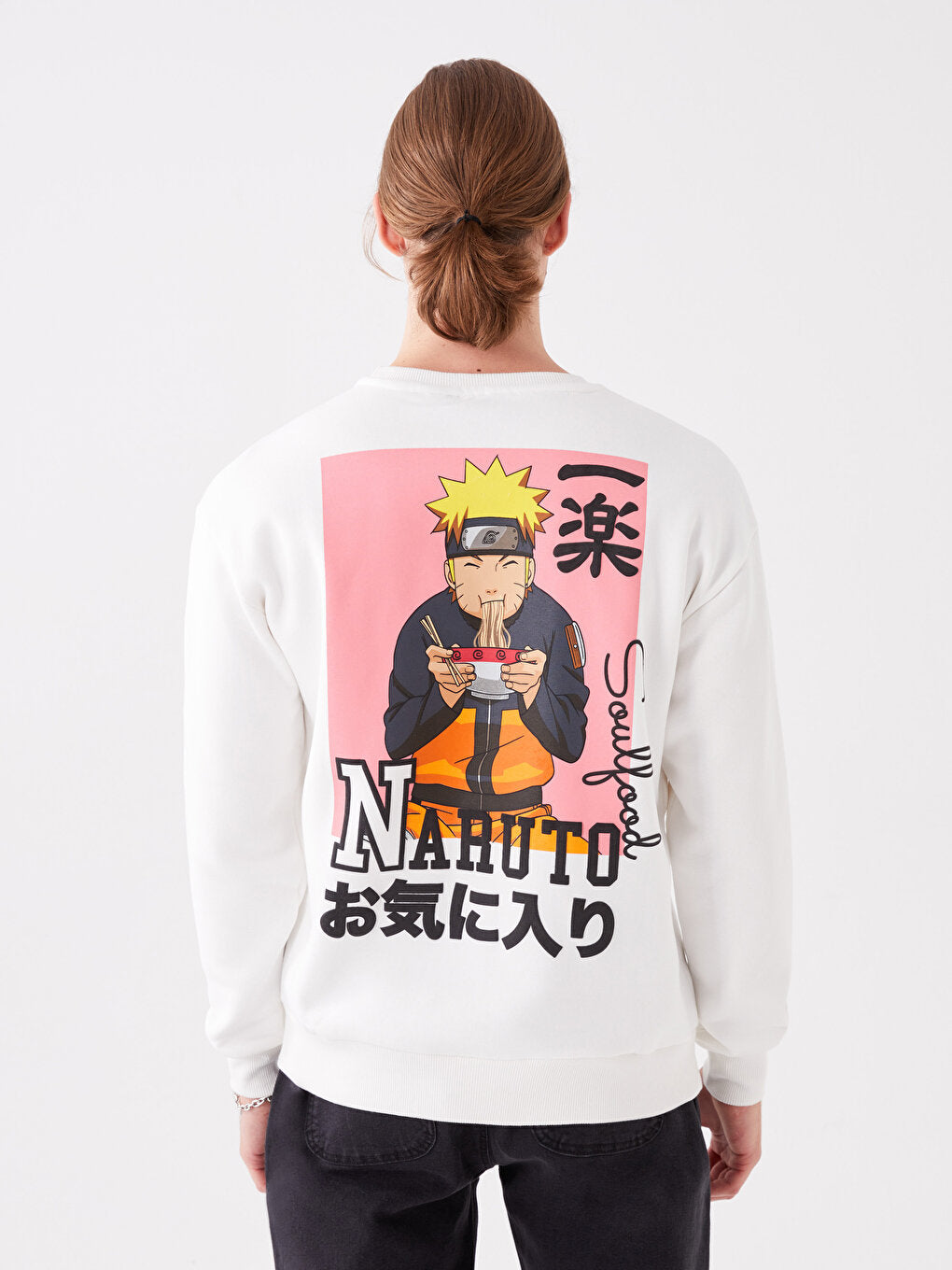 Crew Neck Long Sleeve Naruto Printed Men's Sweatshirt