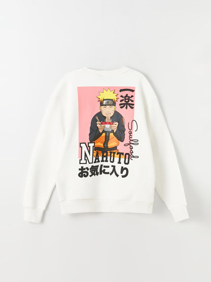 Crew Neck Long Sleeve Naruto Printed Men's Sweatshirt