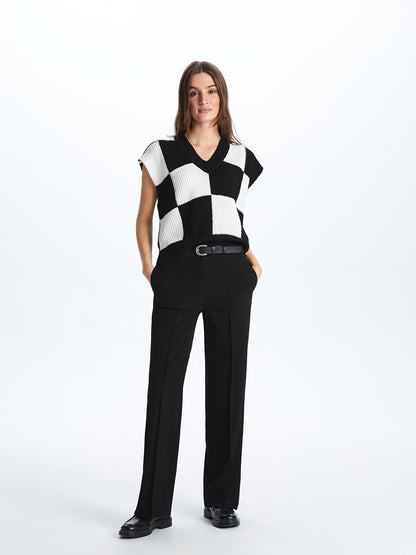 Standard Fit Straight Wide Leg Women's Trousers