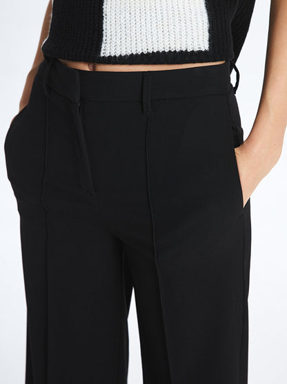 Standard Fit Straight Wide Leg Women's Trousers