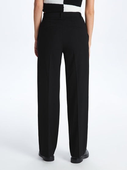 Standard Fit Straight Wide Leg Women's Trousers