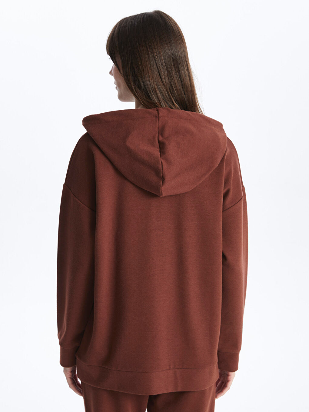 Hooded Plain Long Sleeve Women's Tunic