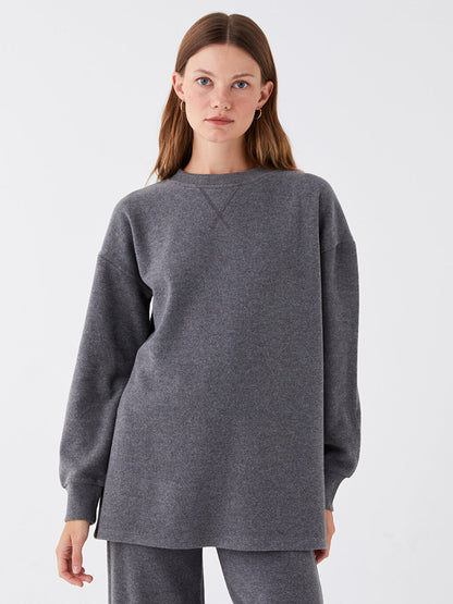 Crew Neck Plain Long Sleeve Women's Tunic