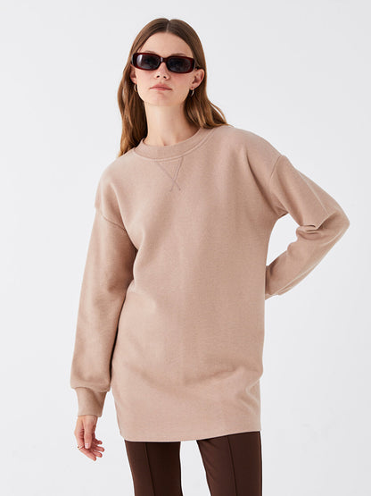 Crew Neck Plain Long Sleeve Women's Tunic