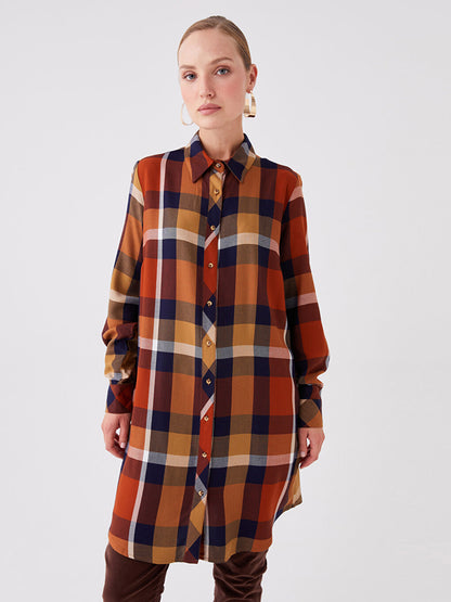 Plaid Long Sleeve Women's Shirt Tunic