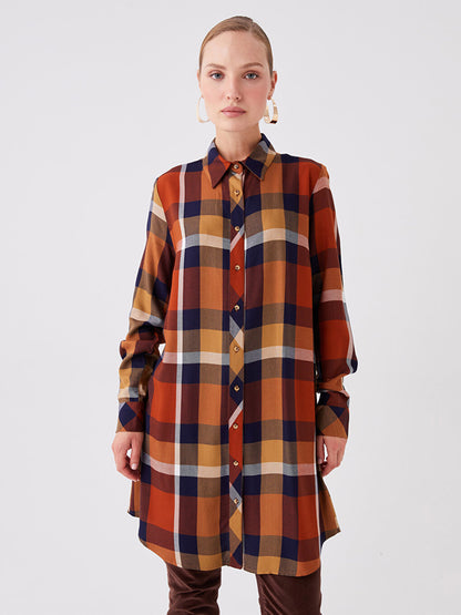 Plaid Long Sleeve Women's Shirt Tunic