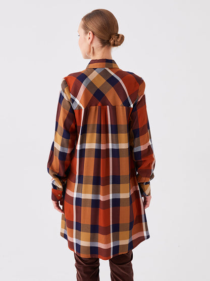 Plaid Long Sleeve Women's Shirt Tunic