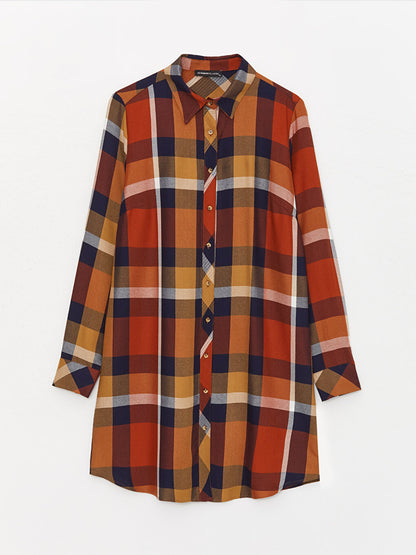 Plaid Long Sleeve Women's Shirt Tunic