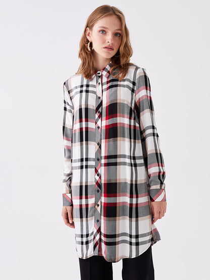 Plaid Long Sleeve Women's Shirt Tunic