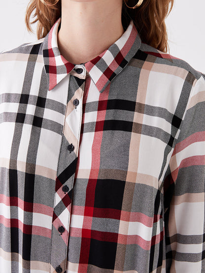 Plaid Long Sleeve Women's Shirt Tunic