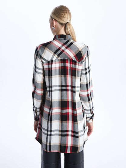 Plaid Long Sleeve Women's Shirt Tunic