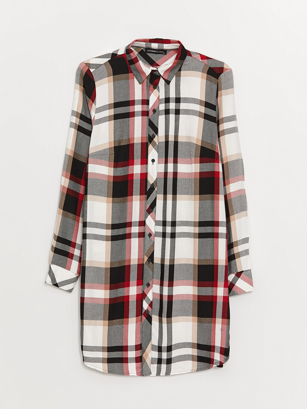 Plaid Long Sleeve Women's Shirt Tunic