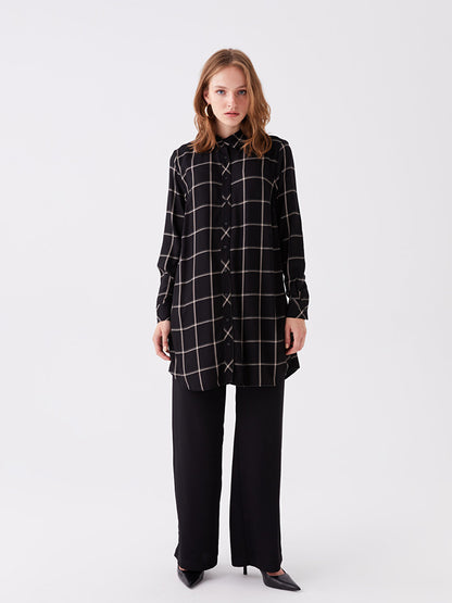 Plaid Long Sleeve Women's Shirt Tunic