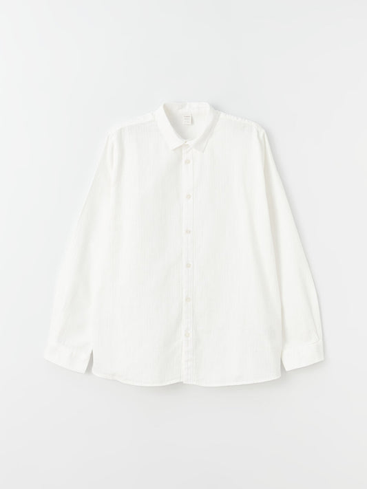 Long Sleeve Linen Blend Boy's Shirt