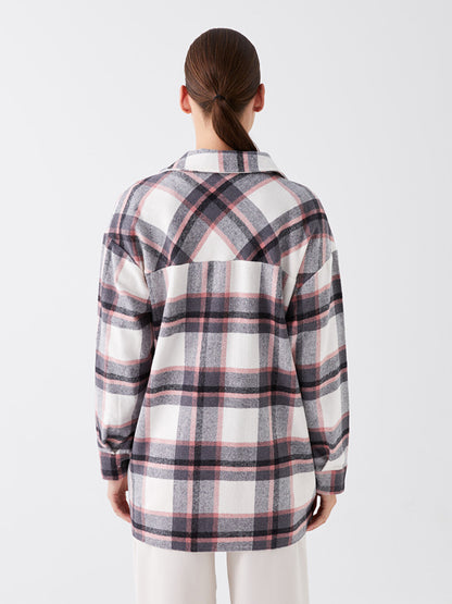 Plaid Long Sleeve Oversize Women's Lumberjack Shirt Jacket