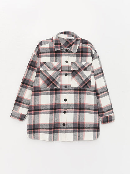 Plaid Long Sleeve Oversize Women's Lumberjack Shirt Jacket