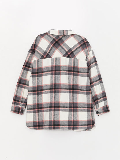 Plaid Long Sleeve Oversize Women's Lumberjack Shirt Jacket