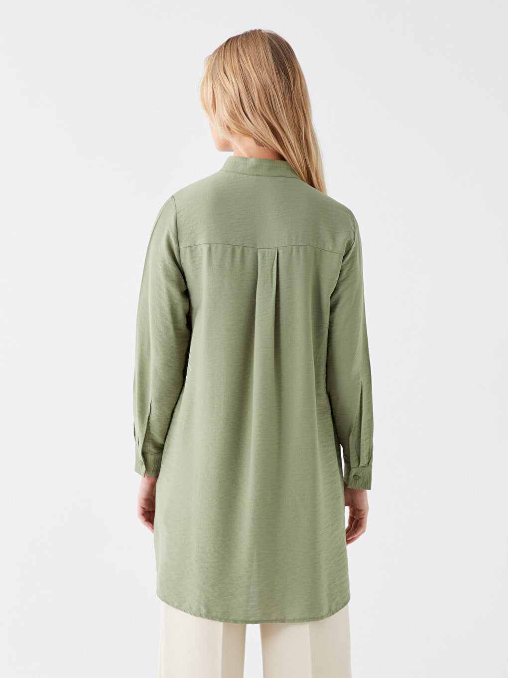 Magnificent Collar Plain Long Sleeve Women's Tunic