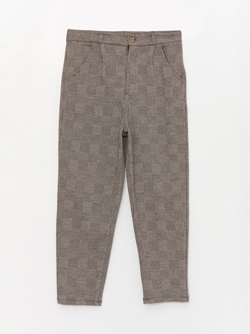 Comfortable Fit Plaid Boy's Trousers