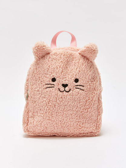 Girl's Plush Backpack with Animal Figures