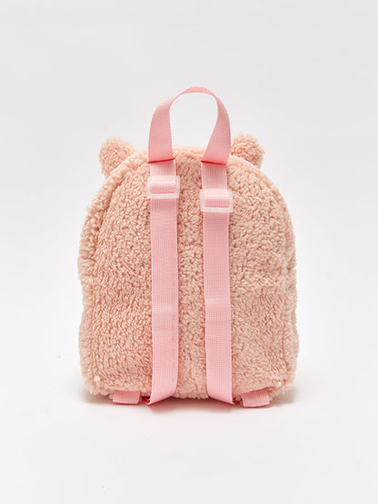 Girl's Plush Backpack with Animal Figures