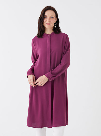 Magnificent Collar Plain Long Sleeve Women's Tunic