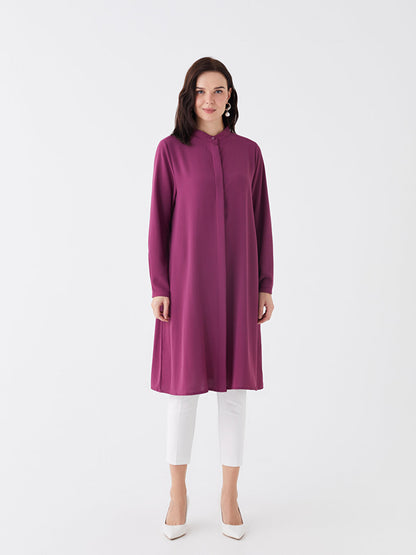 Magnificent Collar Plain Long Sleeve Women's Tunic