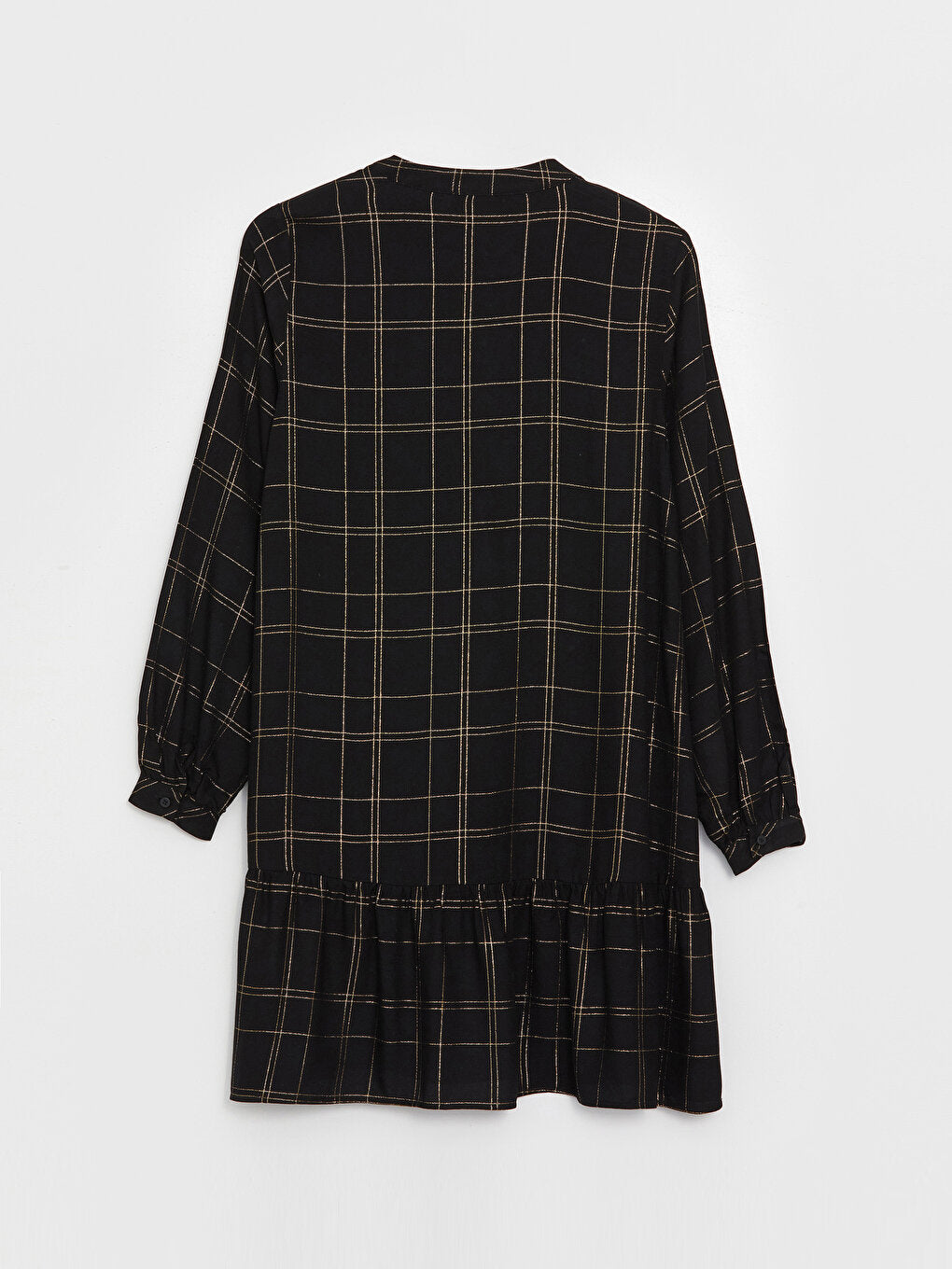 Magnificent Collar Plaid Long Sleeve Women's Tunic