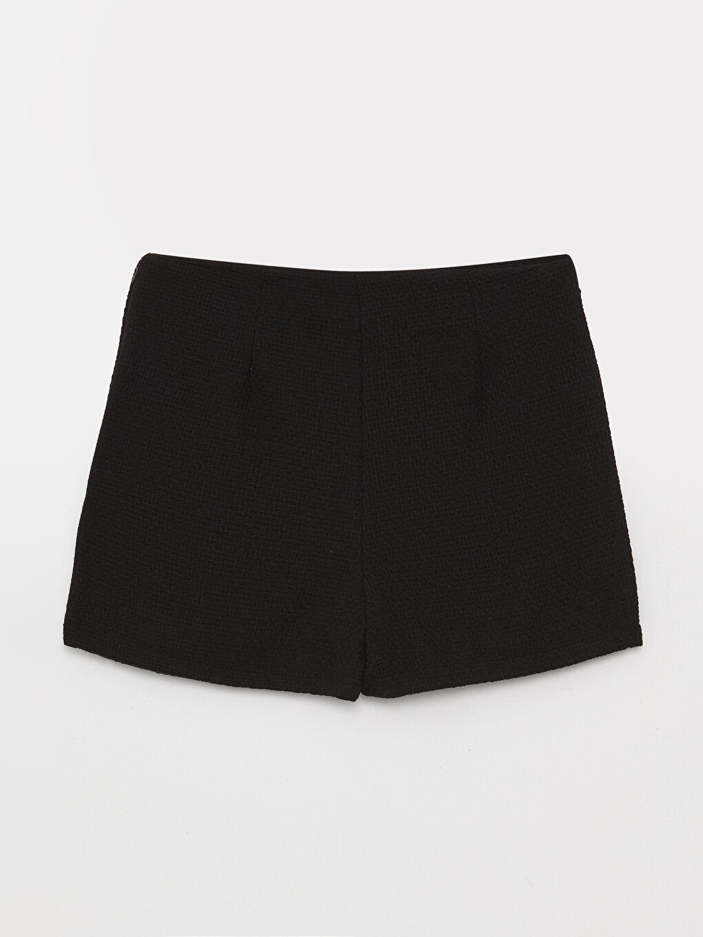 Self-patterned Women's Tweed Shorts Skirt with Zipper Waist