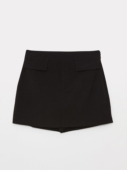 Women's Waist Zippered Straight Shorts Skirt