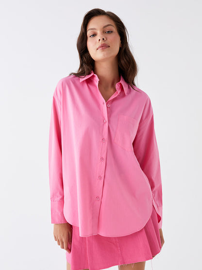 Plain Long Sleeve Oversize Women's Shirt