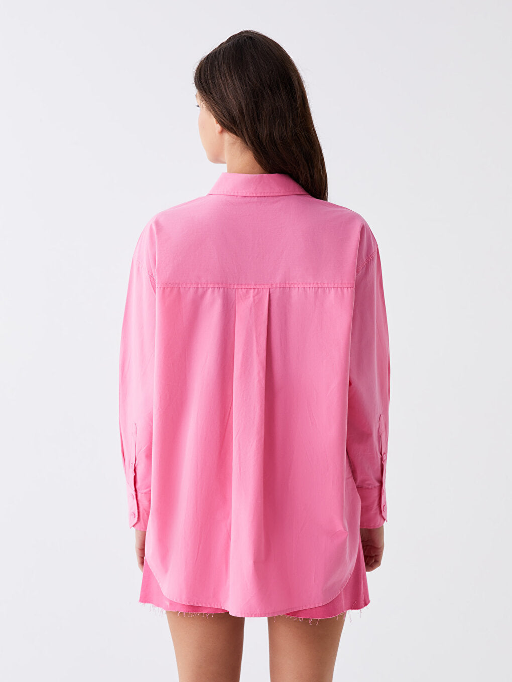 Plain Long Sleeve Oversize Women's Shirt