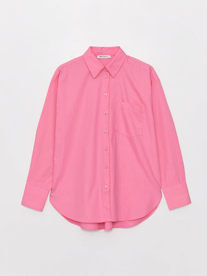 Plain Long Sleeve Oversize Women's Shirt