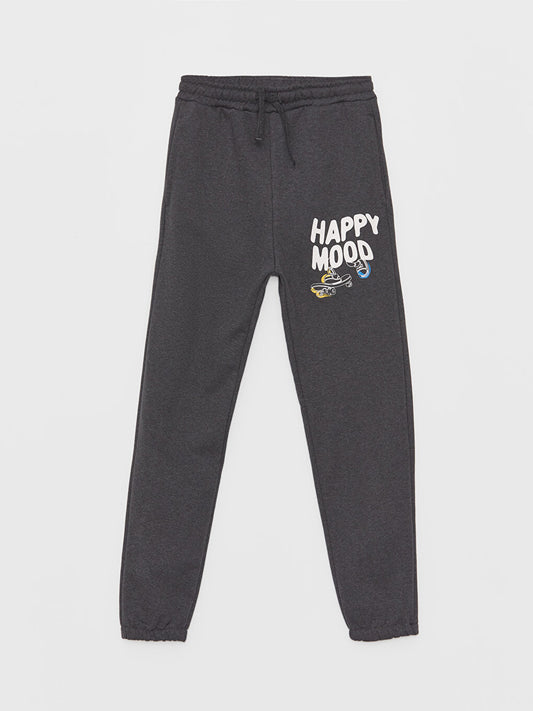 Printed Boys' Jogger Sweatpants with Elastic Waist