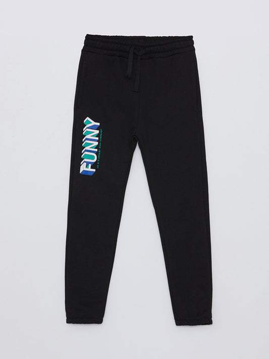 Printed Boys' Jogger Sweatpants with Elastic Waist