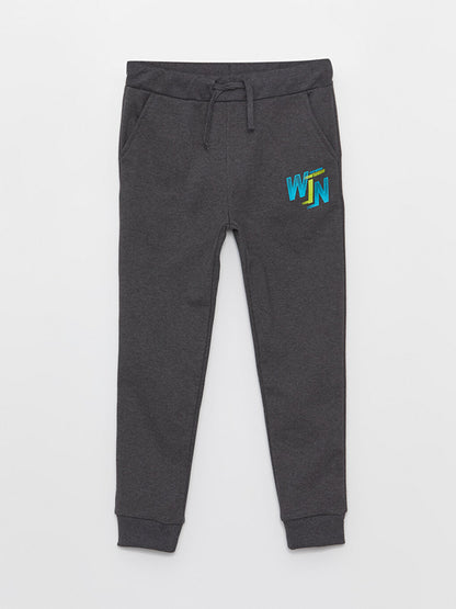 Printed Boys' Jogger Sweatpants with Elastic Waist