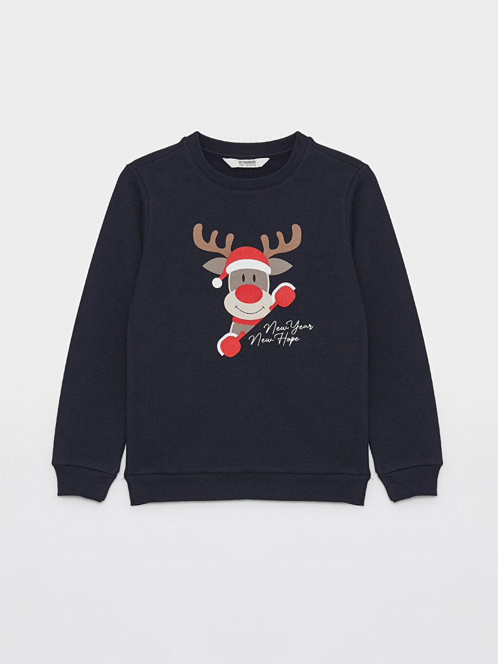 Crew Neck Christmas Themed Long Sleeve Boys Sweatshirt