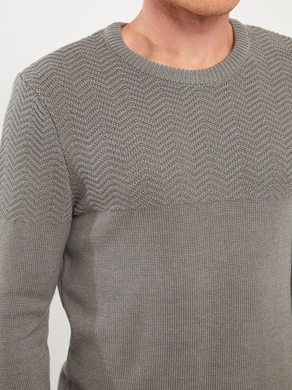 Crew Neck Long Sleeve Men's Knitwear Sweater