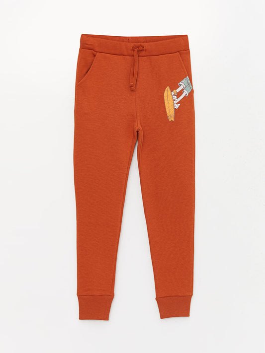 Printed Boys' Jogger Sweatpants with Elastic Waist