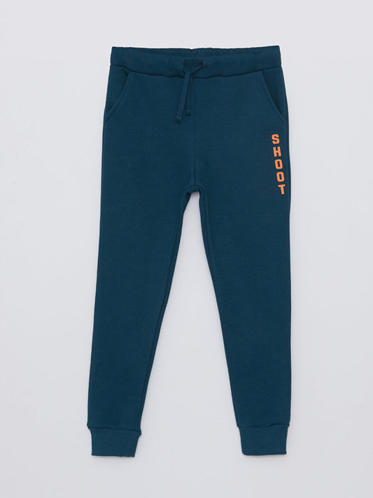 Printed Boys' Jogger Sweatpants with Elastic Waistband