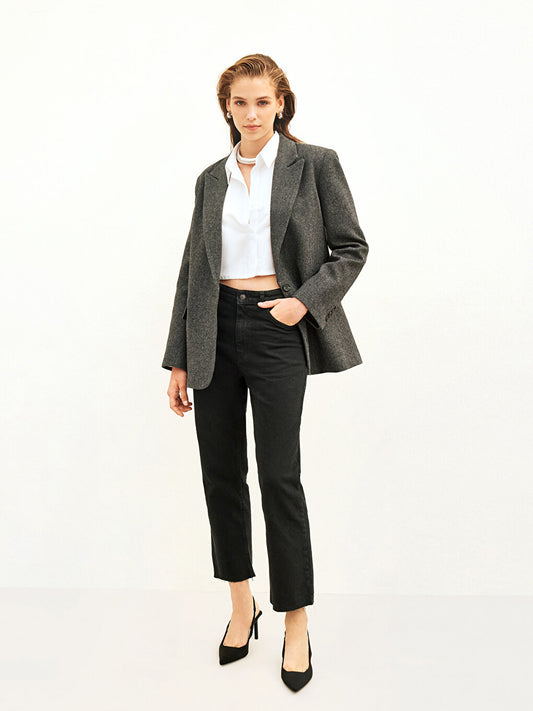 Plain Long Sleeve Women's Blazer Jacket