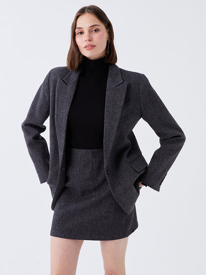 Plain Long Sleeve Women's Blazer Jacket