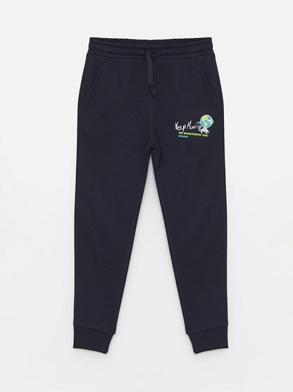 Printed Boys' Jogger Sweatpants with Elastic Waist