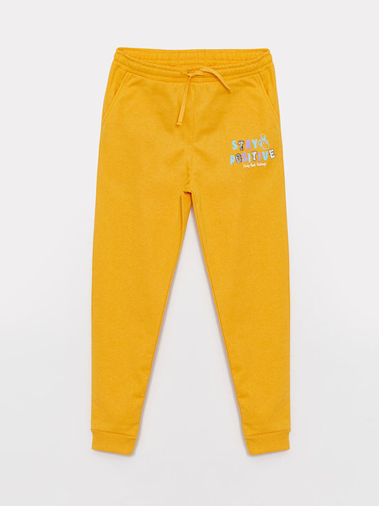 Printed Boys' Jogger Sweatpants with Elastic Waist