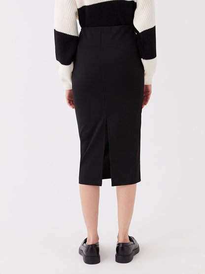 Women's Pencil Skirt with Elastic Waist