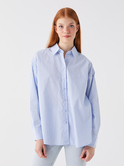 Striped Long Sleeve Oversize Women's Shirt