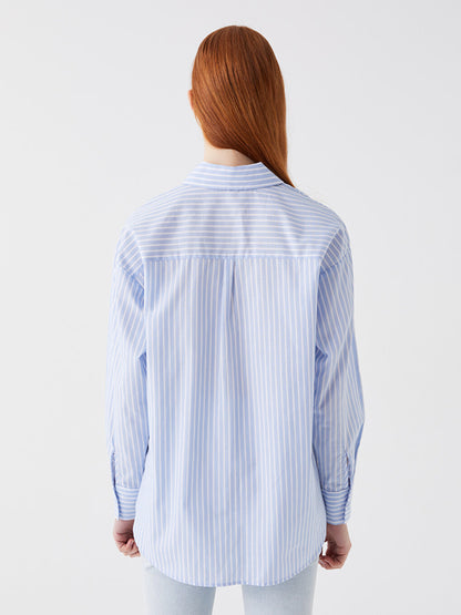 Striped Long Sleeve Oversize Women's Shirt